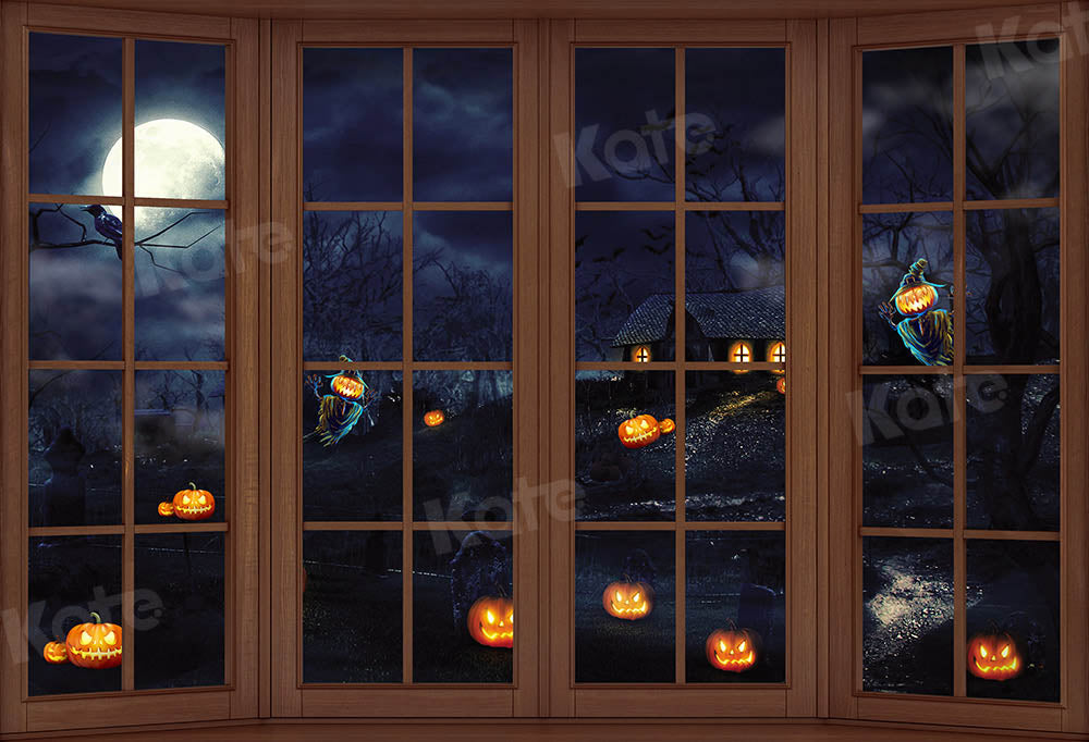 Kate Wooden Window Halloween Backdrop Designed by Chain Photography