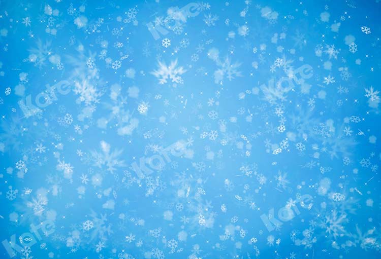 Kate Christmas Snow Winter Blue Backdrop Designed by Kate Image