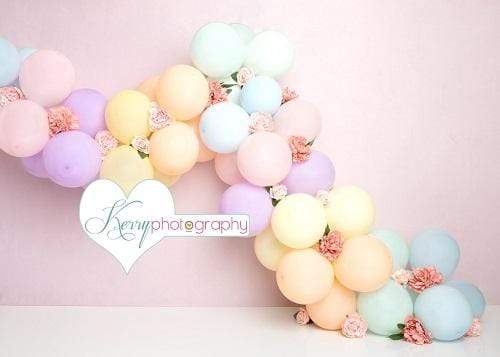 Katebackdrop鎷㈡綖Kate Unicorn Rainbow Balloon Birthday Cake Smash Backdrop Designed by Kerry Anderson