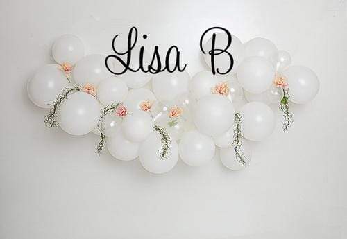 Katebackdrop鎷㈡綖Kate White Floral Balloons Arch Cake Smash Backdrop Designed by Lisa B