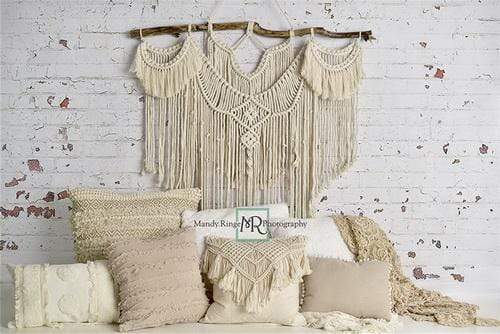 Katebackdrop鎷㈡綖Kate Boho Macrame Floor Pillows Backdrop Designed By Mandy Ringe Photography