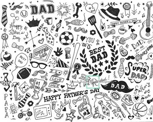 Kate Father's Day Doodles Backdrop Designed by Mandy Ringe Photography