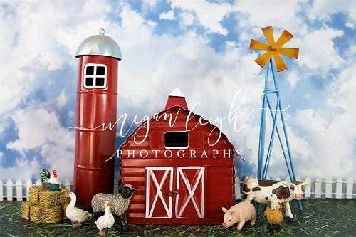 Katebackdrop鎷㈡綖Kate Spring Barnyard Farm Backdrop Designed by Megan Leigh Photography