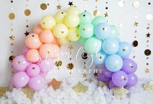 Katebackdrop鎷㈡綖Kate Rainbow Balloons Garland Children Cake Smash Backdrop Designed by Megan Leigh Photography