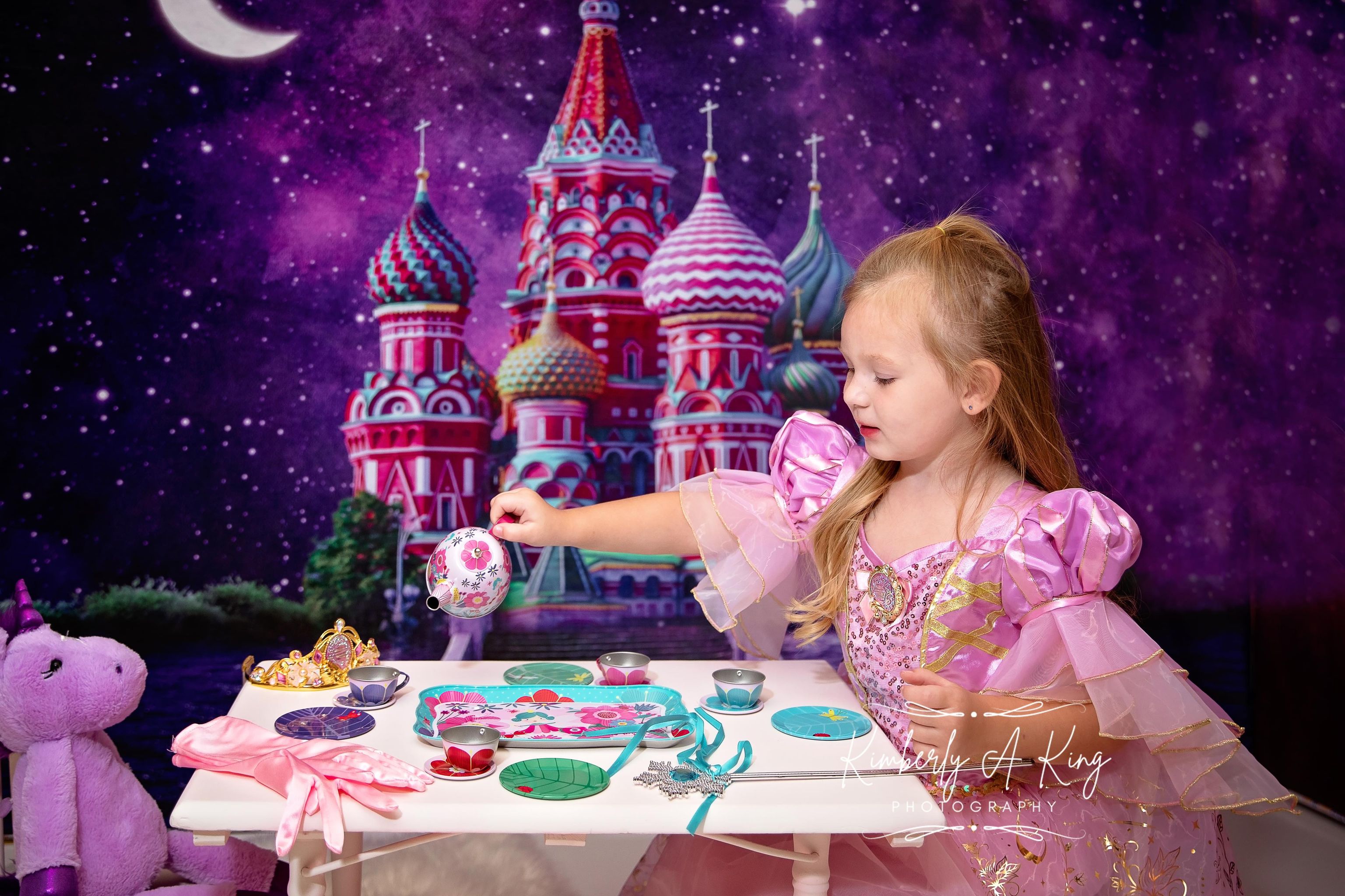 Kate Starry Night Castle/Cathedral Backdrop Moon Purple for Photography