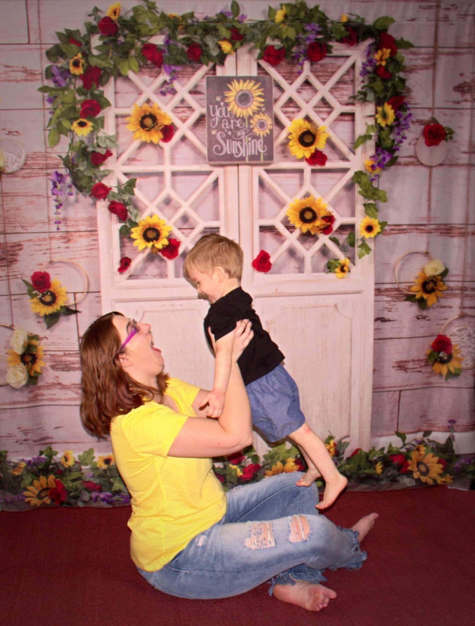 Kate You Are My Sunshine Summer Sunflower Mother's Day Backdrop Designed by Stacilynnphotography