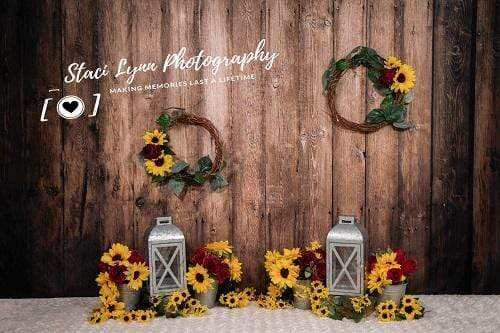 Katebackdrop鎷㈡綖Kate Sunflowers Lanterns Backdrop for Photography Designed By Stacilynnphotography