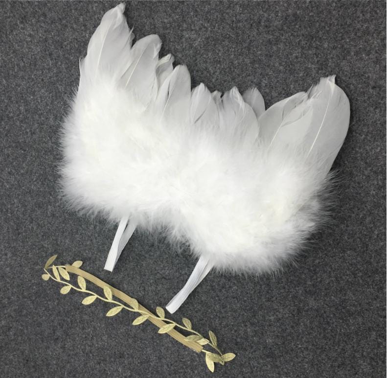 Kate Angel Feather Wings with Headband Band Baby Photo Props