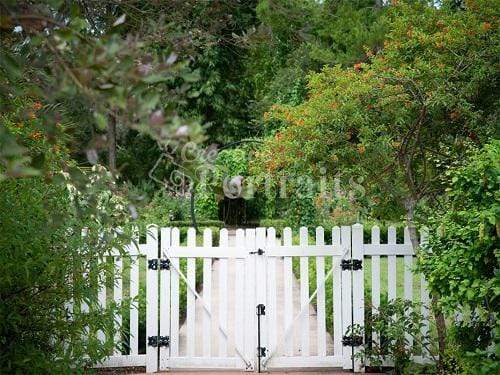 Katebackdrop鎷㈡綖Kate Spring Garden White Fence Backdrop for Photography Designed by Tyna Renner