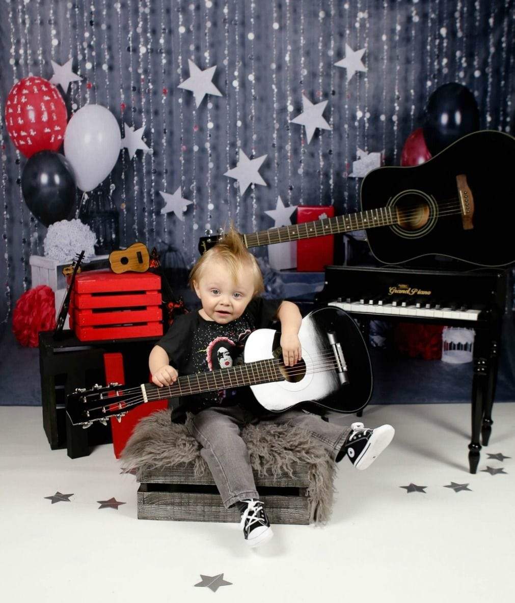Katebackdrop鎷㈡綖Kate rock star 1st birthday boy backdrop designed by studio gumot