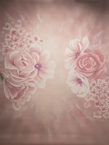 Katebackdrop£ºKate Pink Fine Art Floral Hand Painted Backdrops Canvas