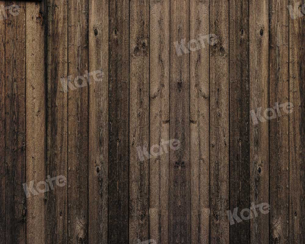Kate Wood Texture Dark Brown Rubber Floor Mat