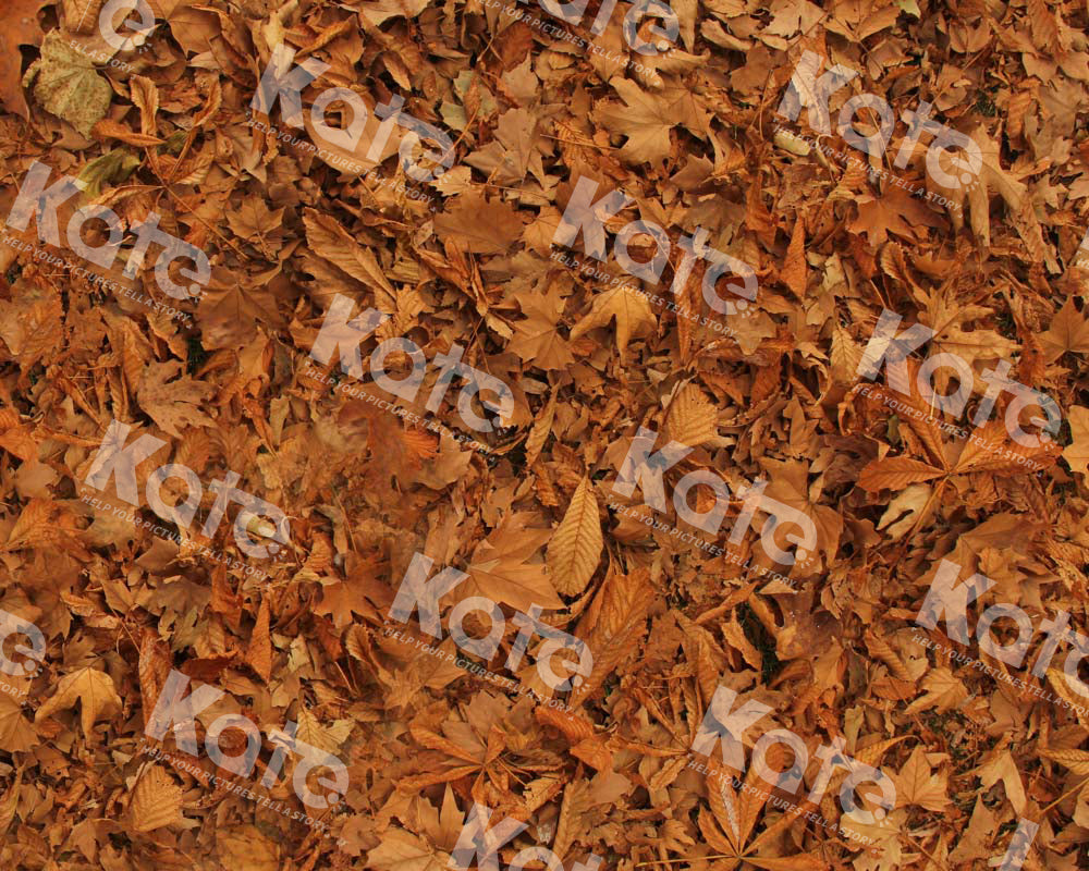 Kate Dark Orange Fallen Leaves Rubber Floor Mat