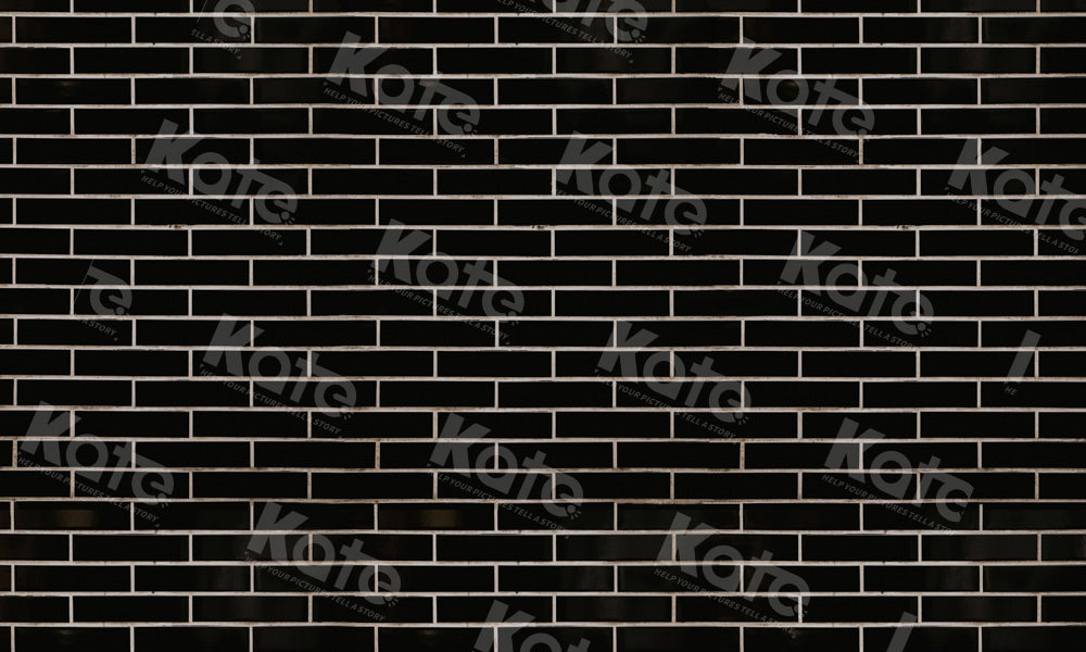 Kate Dark Black Brick Wall Rubber Floor Mat