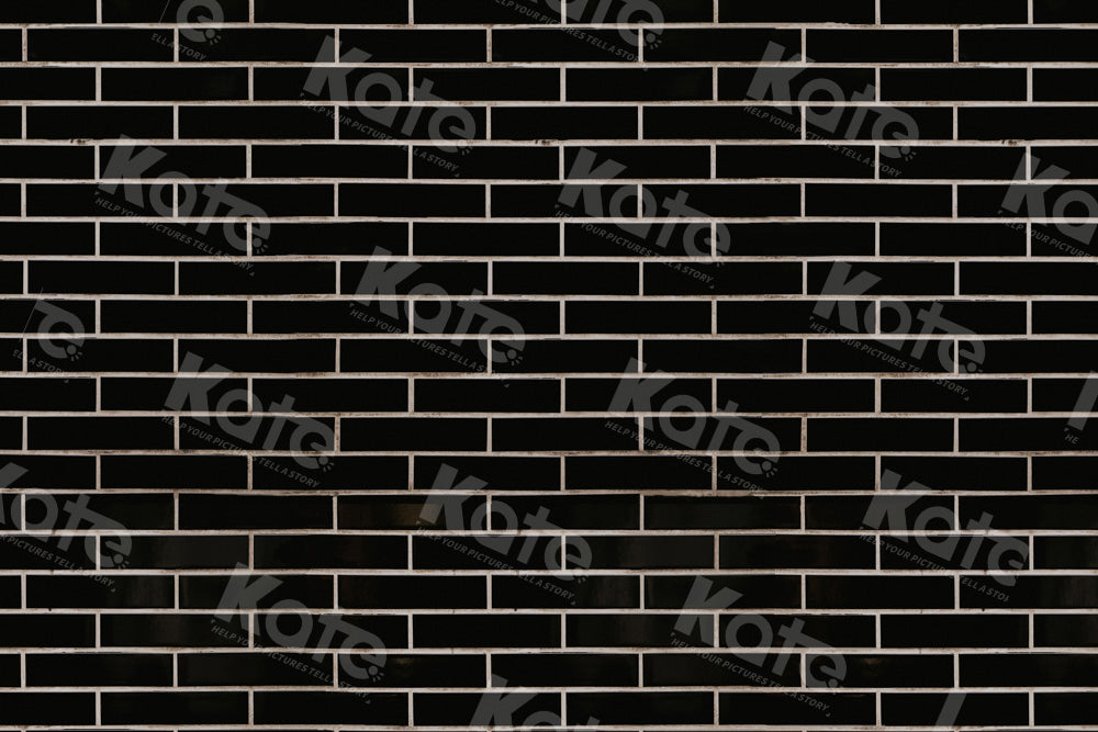 Kate Dark Black Brick Wall Rubber Floor Mat