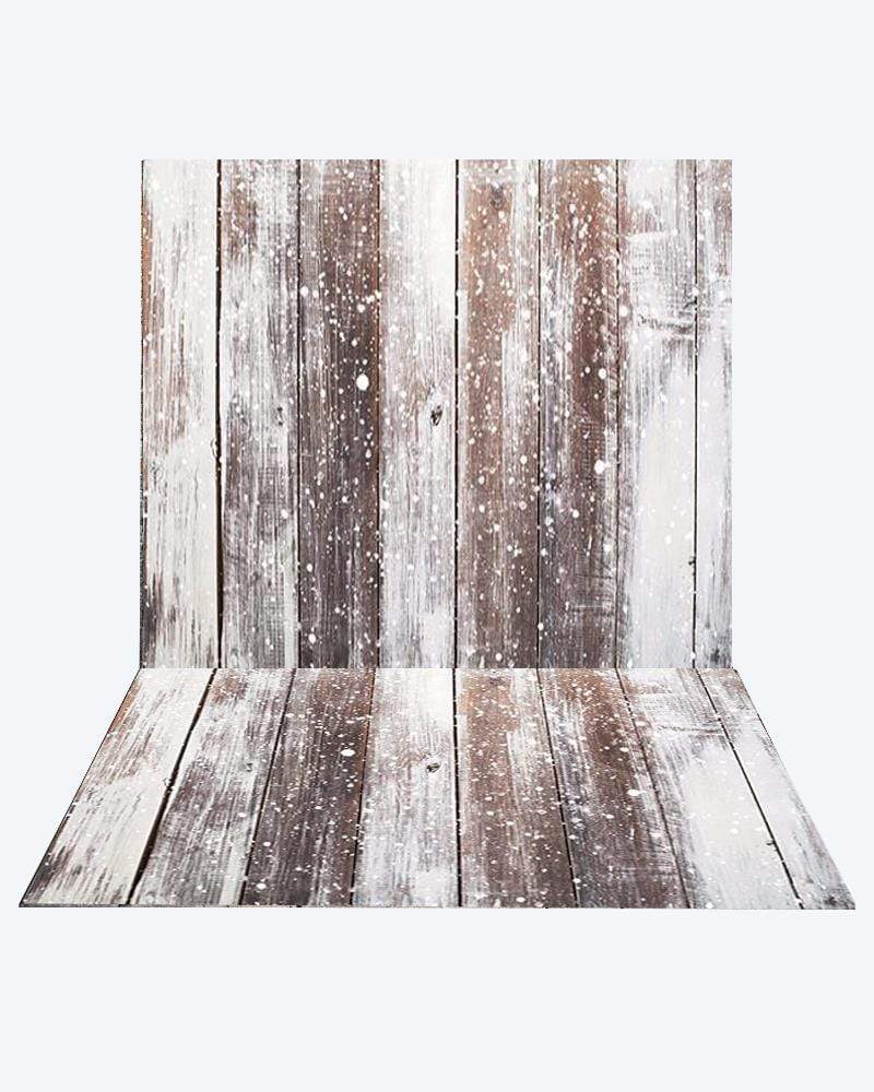 Katebackdrop¡êoKate Snow wood Photography +Brown snow wood floor mat