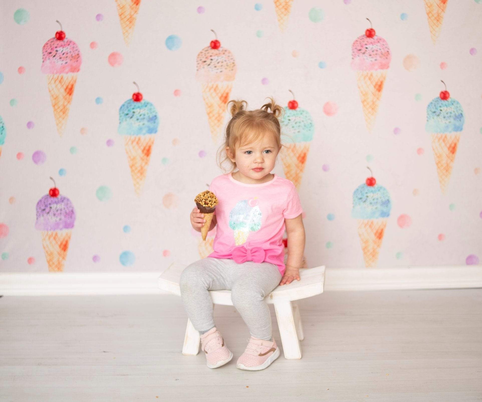 Katebackdrop鎷㈡綖Kate Beige Cute Ice-cream Summer Backdrop for Photography designed by Jerry_Sina