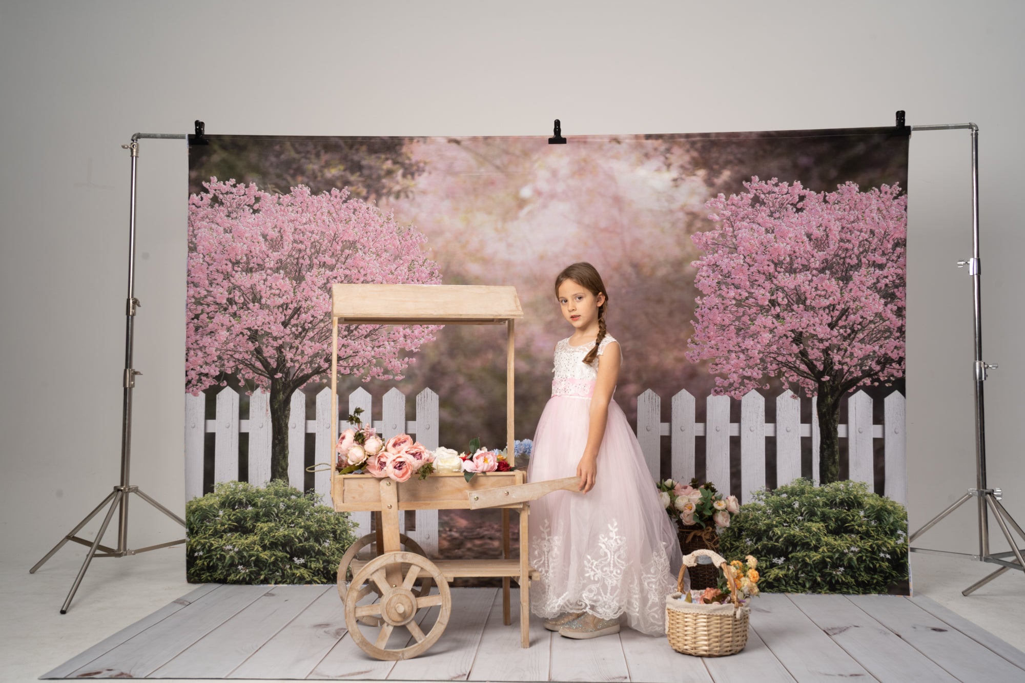 Kate Spring Garden Cherry Blossoms Backdrop for Photography