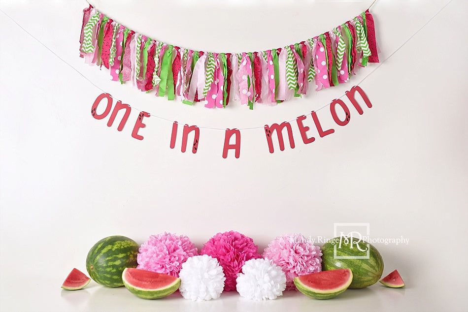 Kate Summer One in A Melon First Birthday Backdrop for Photography Designed by Mandy Ringe Photography - Kate Backdrop
