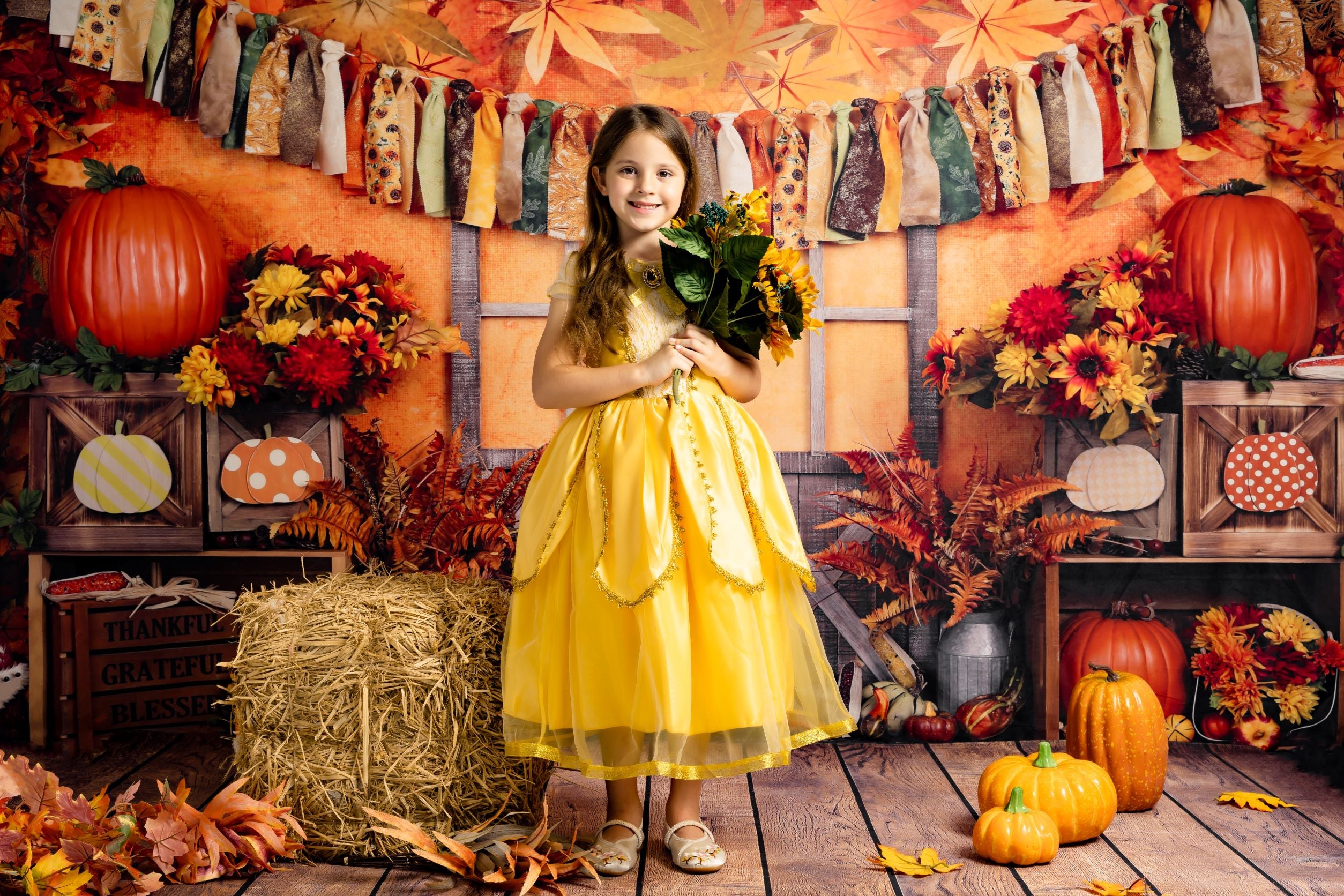 Kate Autumn Harvest Thanksgiving Backdrop for Photography