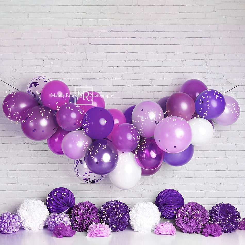 Kate Purple Birthday Balloon Garland Backdrop Designed by Mandy Ringe Photography
