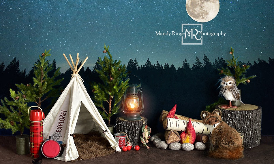 Kate Camping at Night Children Backdrop Designed By Mandy Ringe Photography