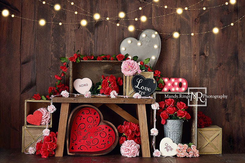 Romantic Vintage Heart Celebration Backdrop