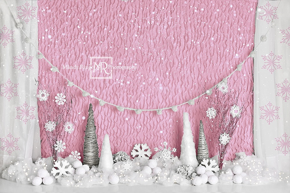 Kate Pink Winter Onederland Girly Backdrop Designed By Mandy Ringe Photography - Kate Backdrop