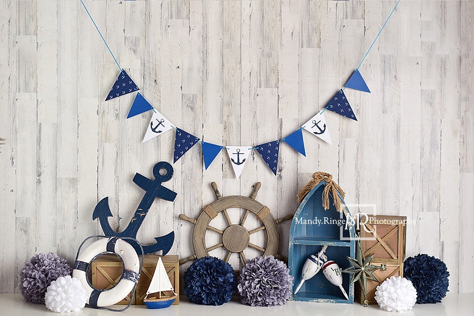 RTS Kate 7x5ft Sailor Cake Smash Children Nautical Backdrop Designed By Mandy Ringe Photography(Clearance US only)