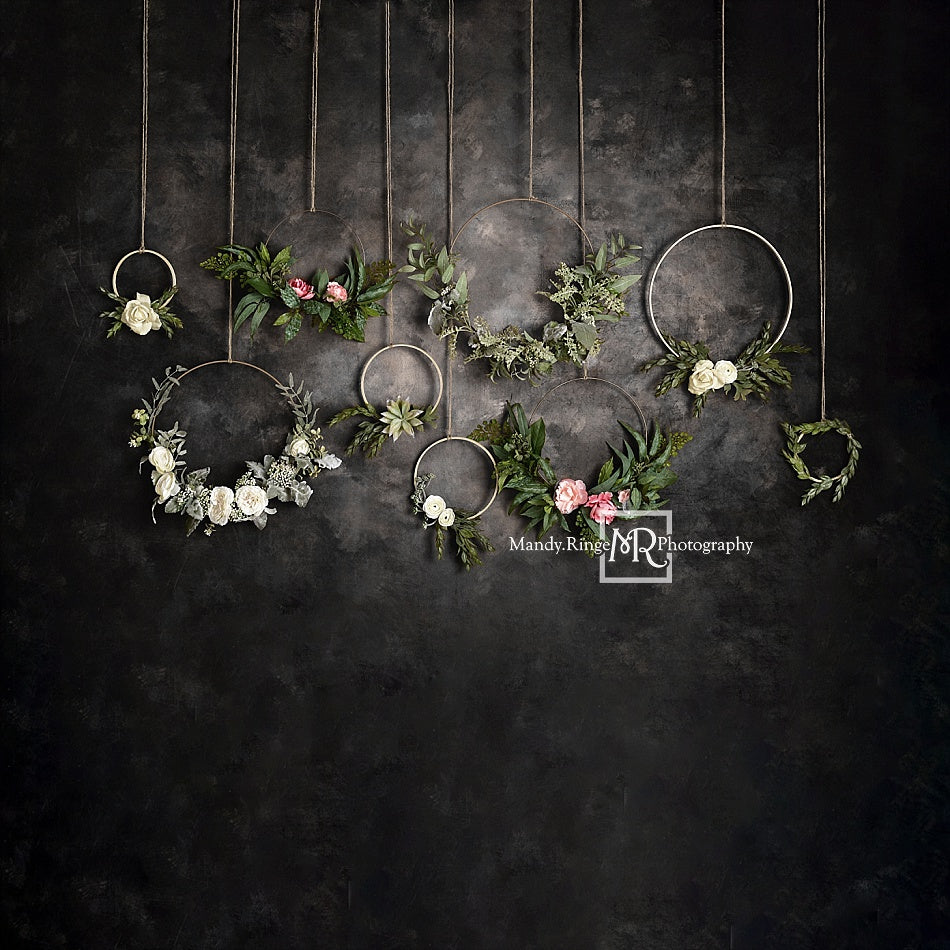 Kate Dark Floral Hoops Backdrop Designed By Mandy Ringe Photography