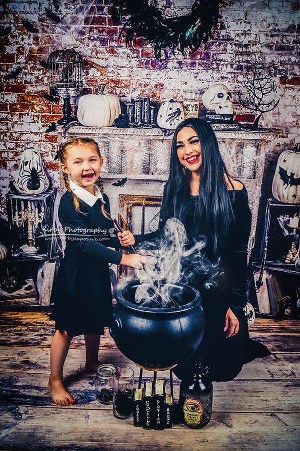 Kate Halloween Fireplace Backdrop Designed by Arica Kirby