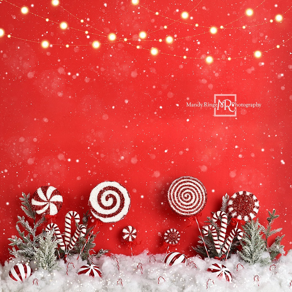 Kate Christmas Peppermint Wonderland Backdrop Hot Cocoa Designed by Mandy Ringe Photography