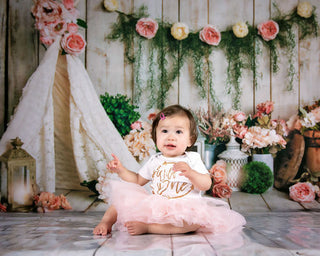 Kate Spring/Summer Tent Cake Smash Printed Backdrop Designed By Rose Abbas
