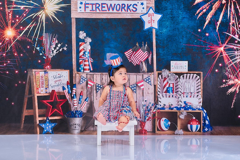 Kate 4th of July Firework Stand Backdrop for Children’s Independence ...