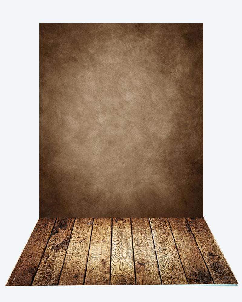 Katebackdrop¡êoKate Old Master Brown Backdrop + Dark Wood Rubber Floor Mat