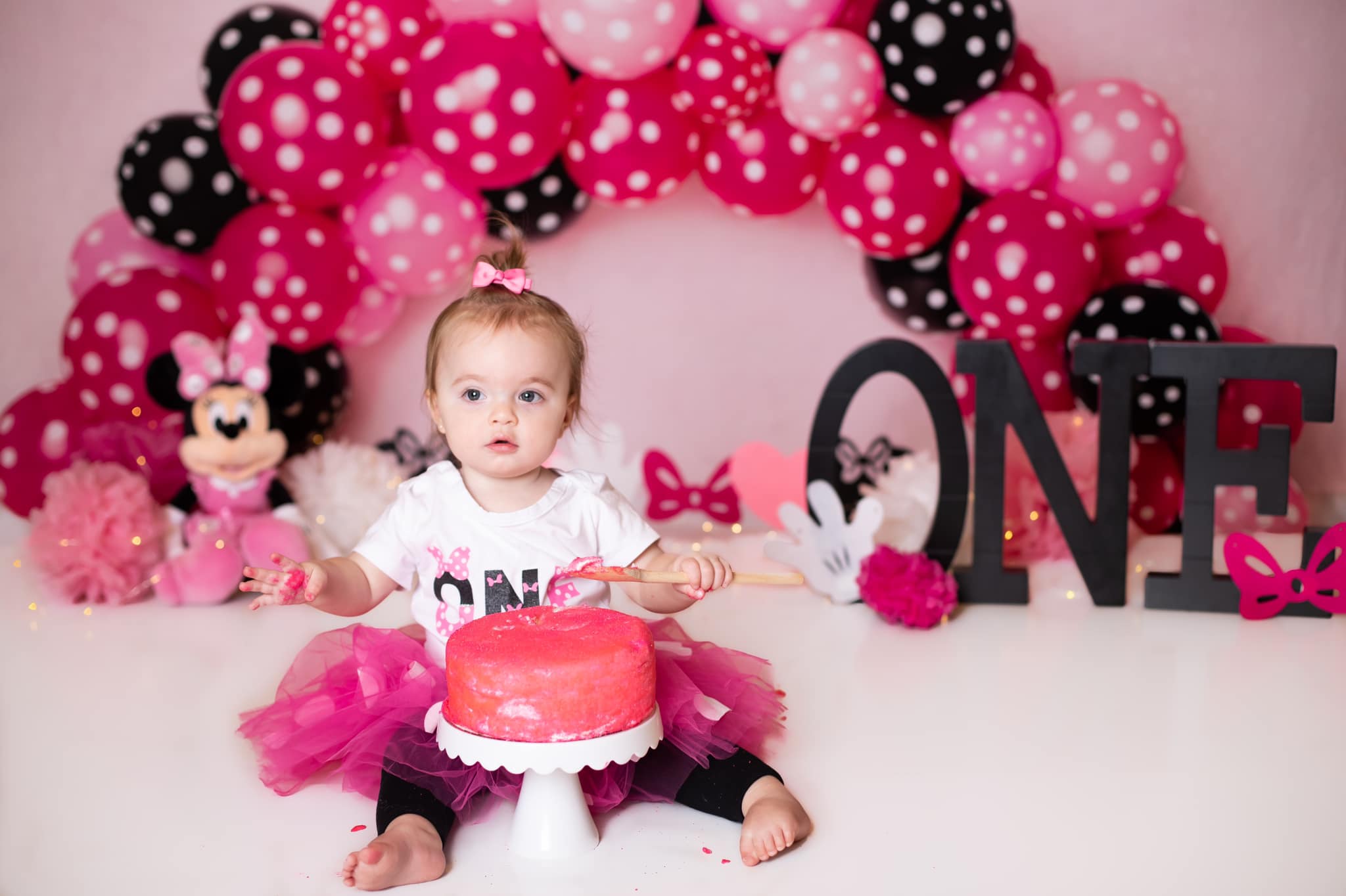 Kate Black Pink Balloons for Children Backdrop for Photography Designed by Kerry Anderson