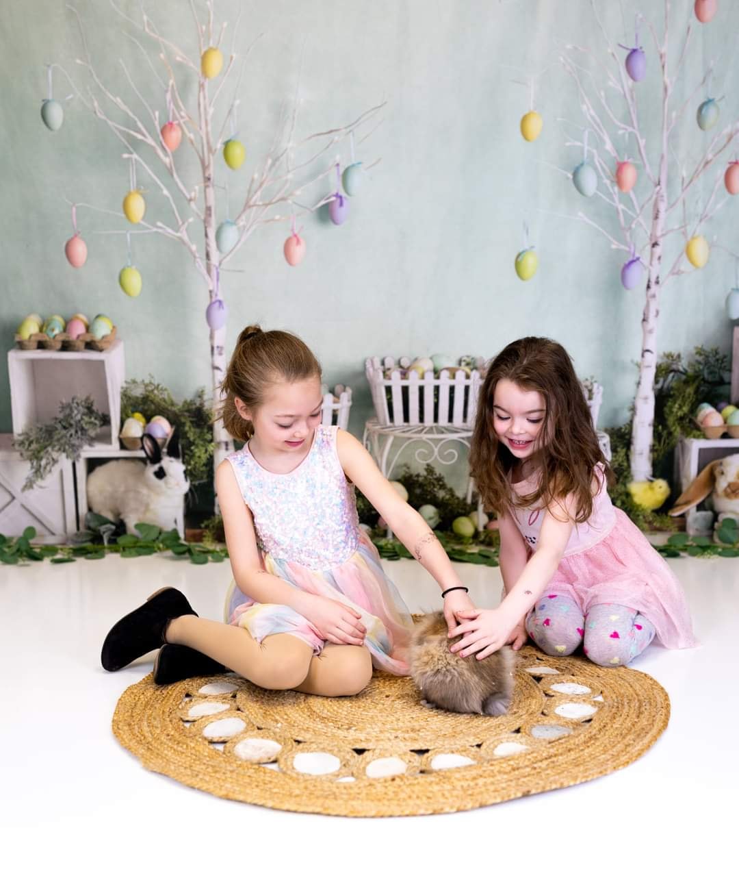 Kate Easter Egg Trees and Bunnies Backdrop Designed By Mandy Ringe Photography