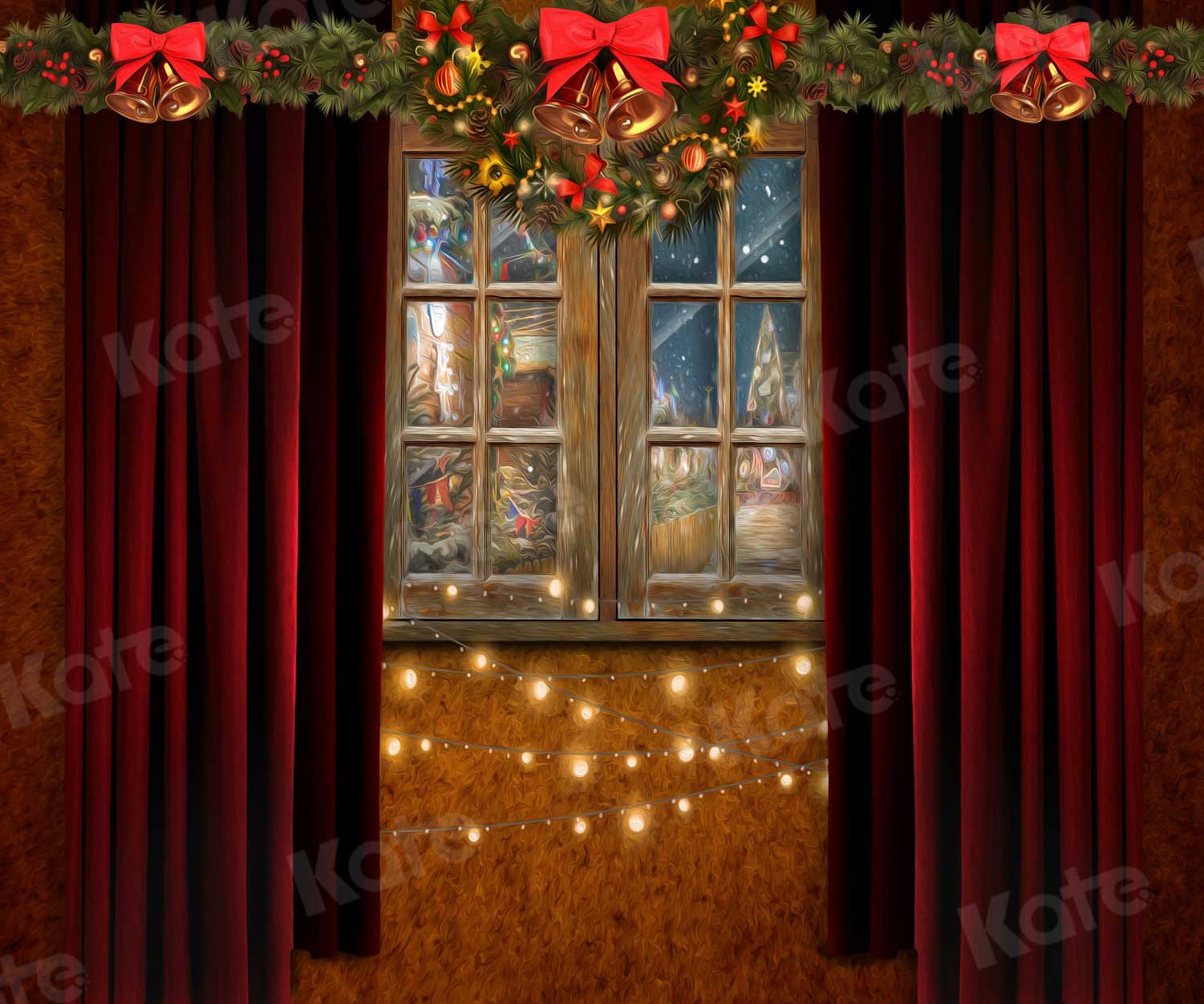 Kate Christmas Window Backdrop for Photography