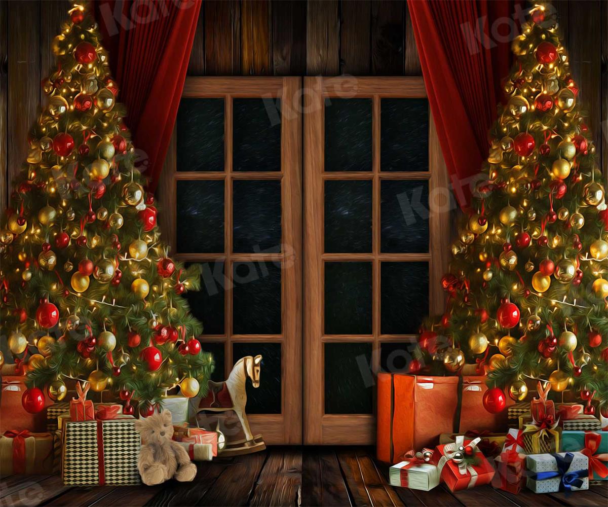 RTS Kate Christmas Door Winter Backdrop for Photography