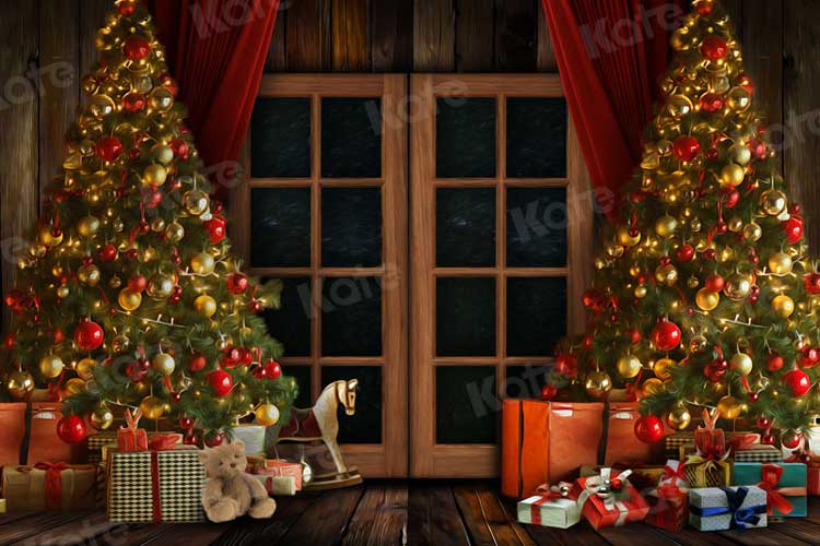 RTS Kate Christmas Door Winter Backdrop for Photography