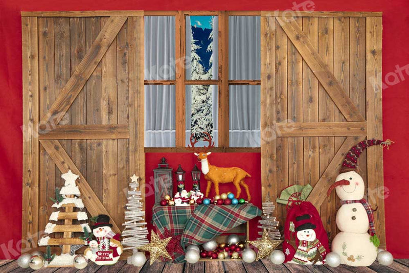 Rustic Holiday Barnwood Window Backdrop