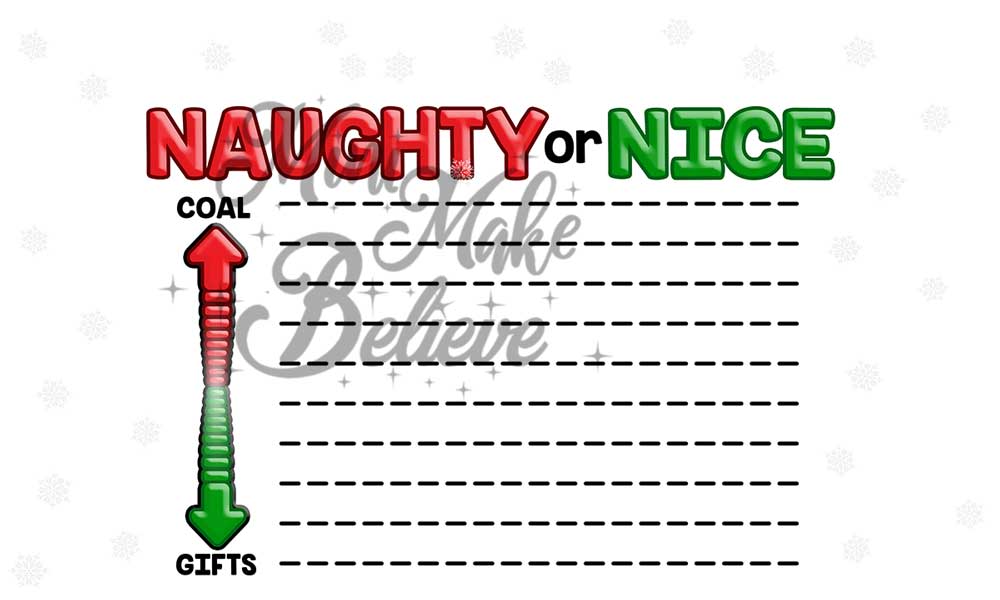 Kate Christmas Humor Backdrop Naughty Or Nice Designed by Mini MakeBelieve