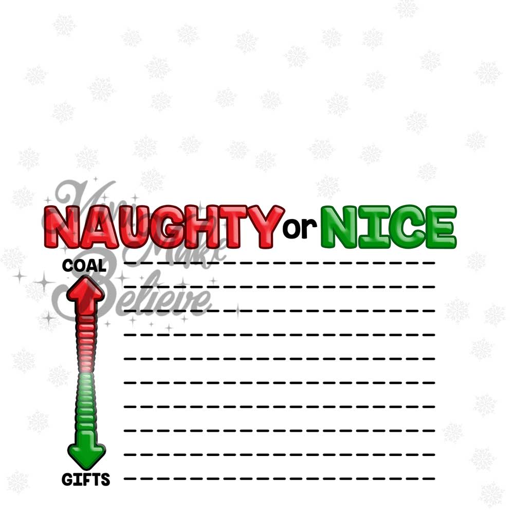 Kate Christmas Humor Backdrop Naughty Or Nice Designed by Mini MakeBelieve