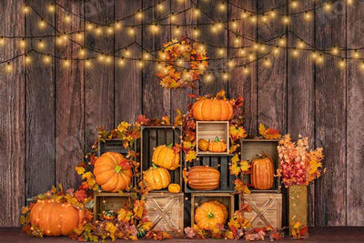 Kate Halloween Pumpkin Backdrop Fall Lights for Photography
