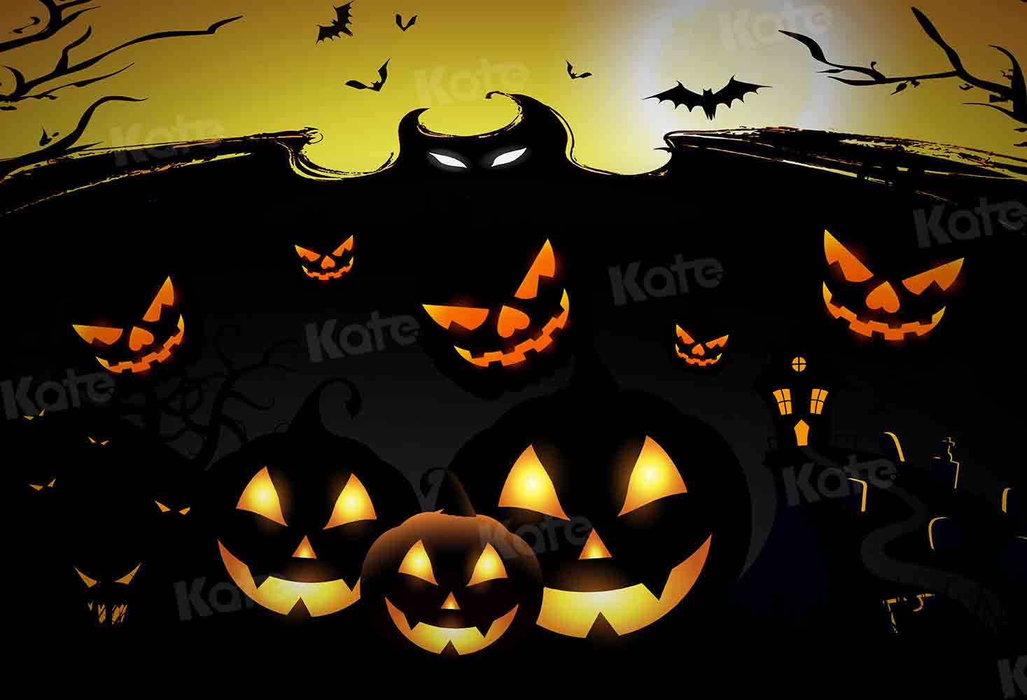 Kate Halloween Backdrop Pumpkin for Photography Designed by Chain Photography