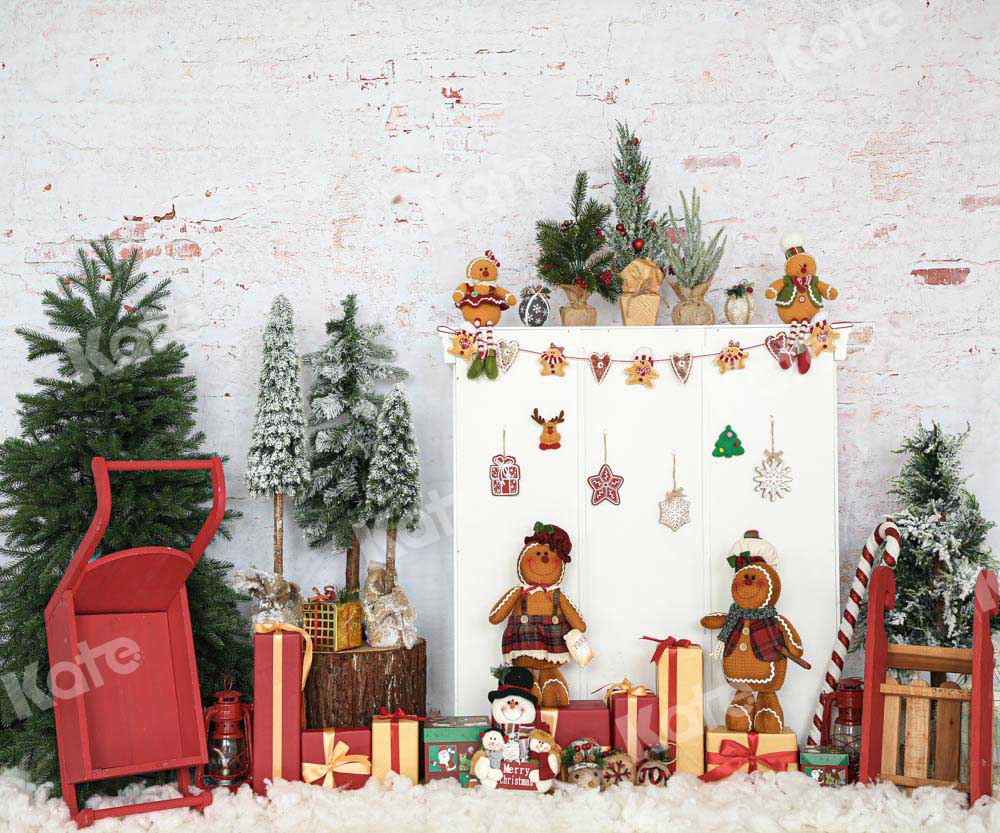 Kate Christmas Gifts Backdrop Snow Winter Designed by Emetselch