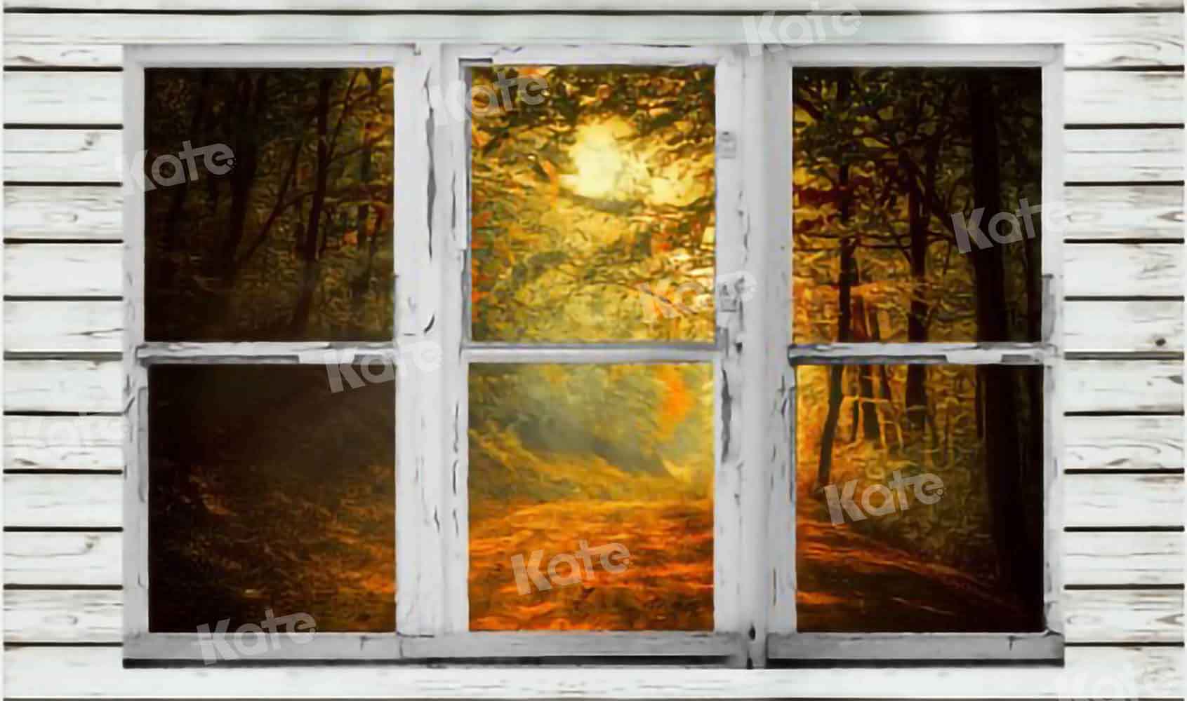 Kate Fall Forest Background Window for Photography Designed by Chain Photography