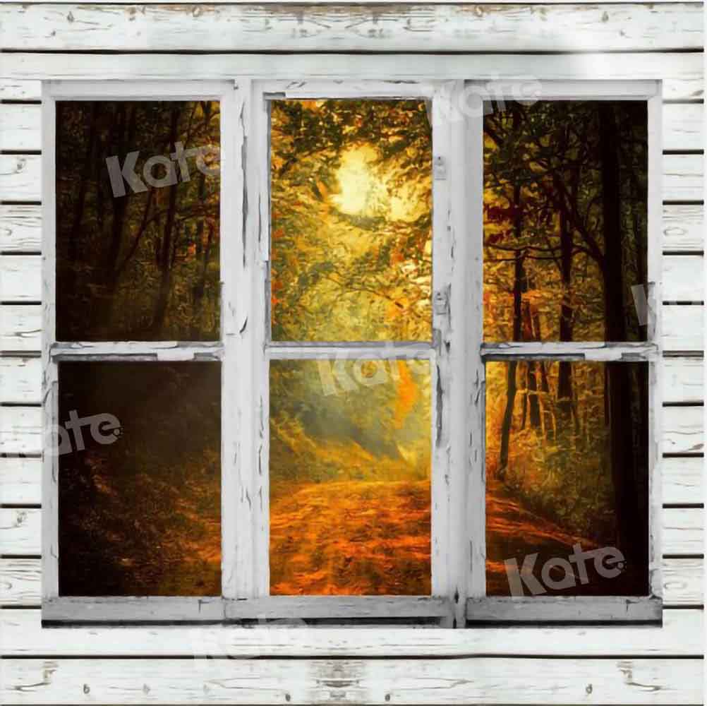 Kate Fall Forest Background Window for Photography Designed by Chain Photography