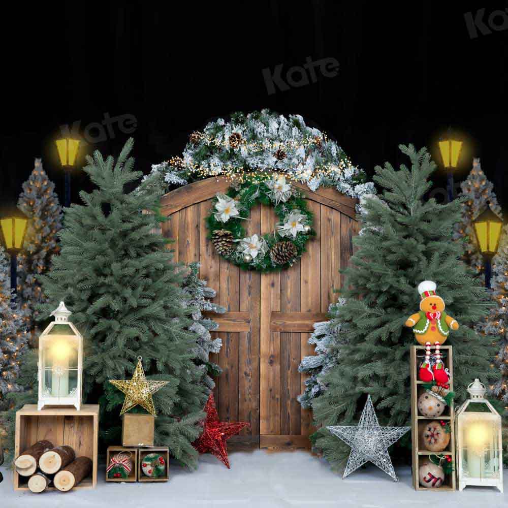 Kate Christmas Trees Backdrop Barn Door Designed by Emetselch