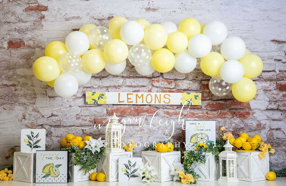Kate Cake Smash Backdrop Lemons Designed by Megan Leigh Photography